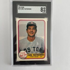 1981 Fleer Carl Yastrzemski Trading Card - Red and White